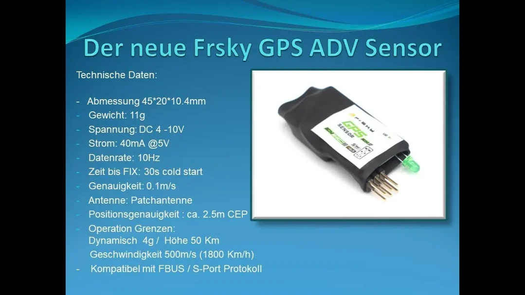 Der neue Frsky GPS ADV Sensor