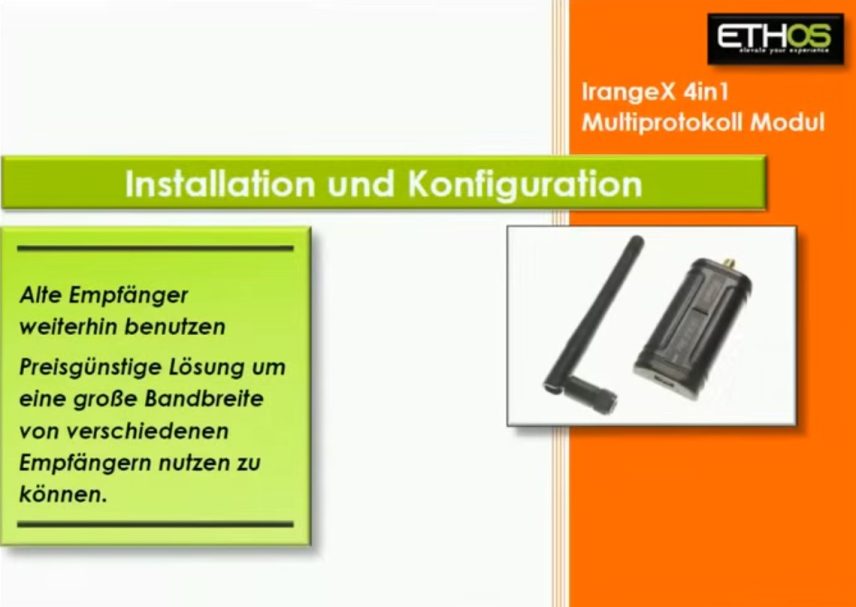 irangeX 4in1 Multiprotokoll Modul unter Ethos.